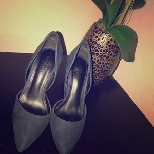 Navy Blue Suede Pumps